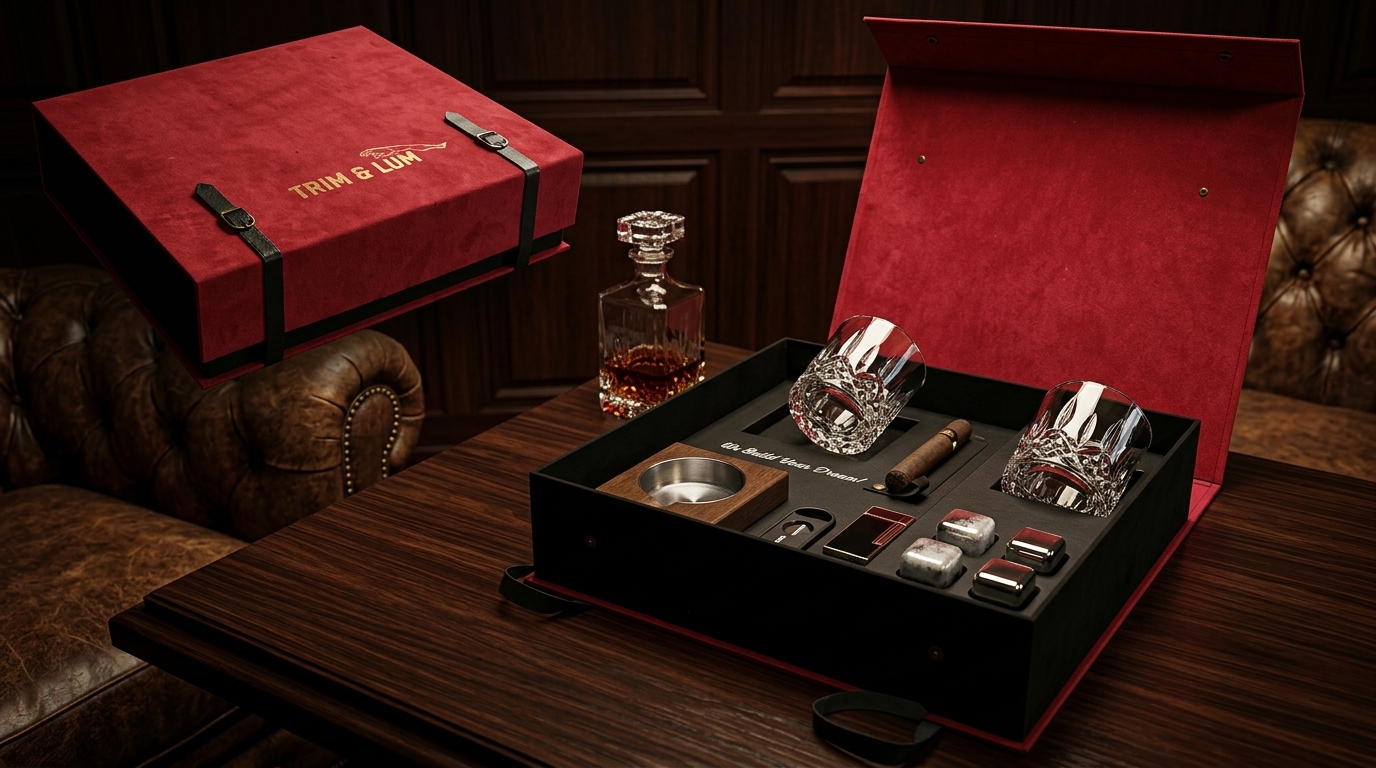 Red Velvet Gift Box Whiskey